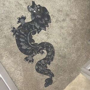 Vintage Kim Seybert beaded dragon table runner